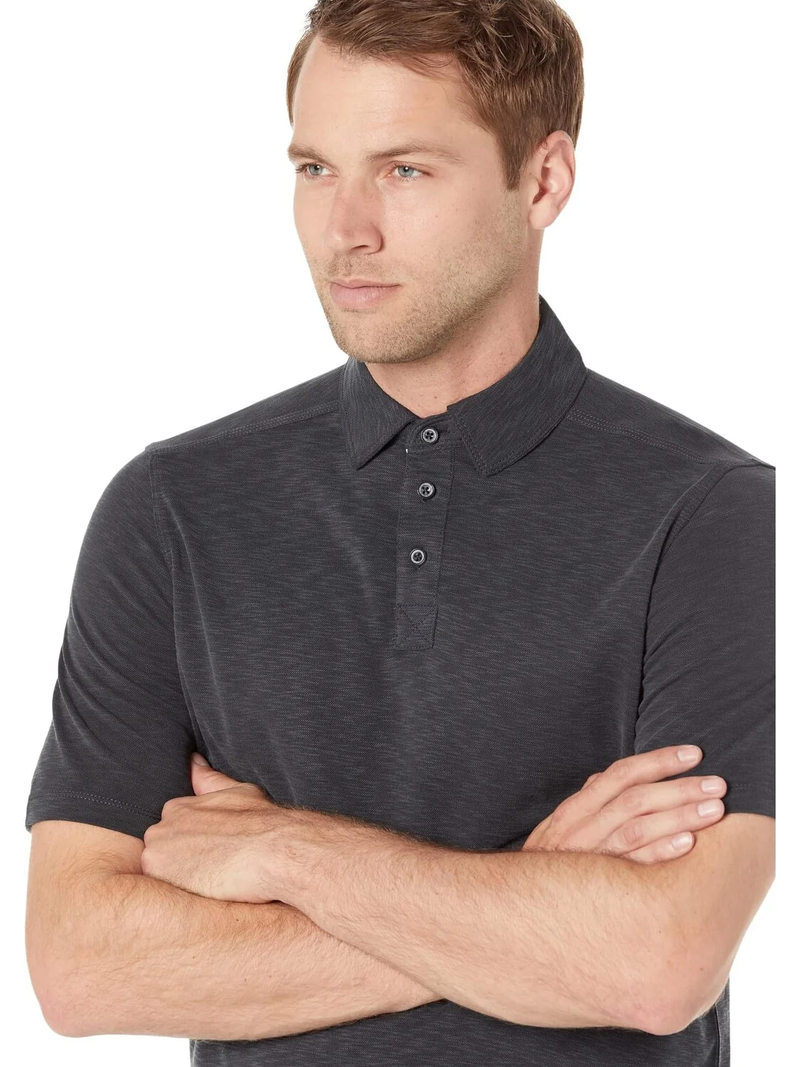 Рубашка-поло Vintage Slub Polo Johnston & Murphy — изображение 3 из 4, черный
