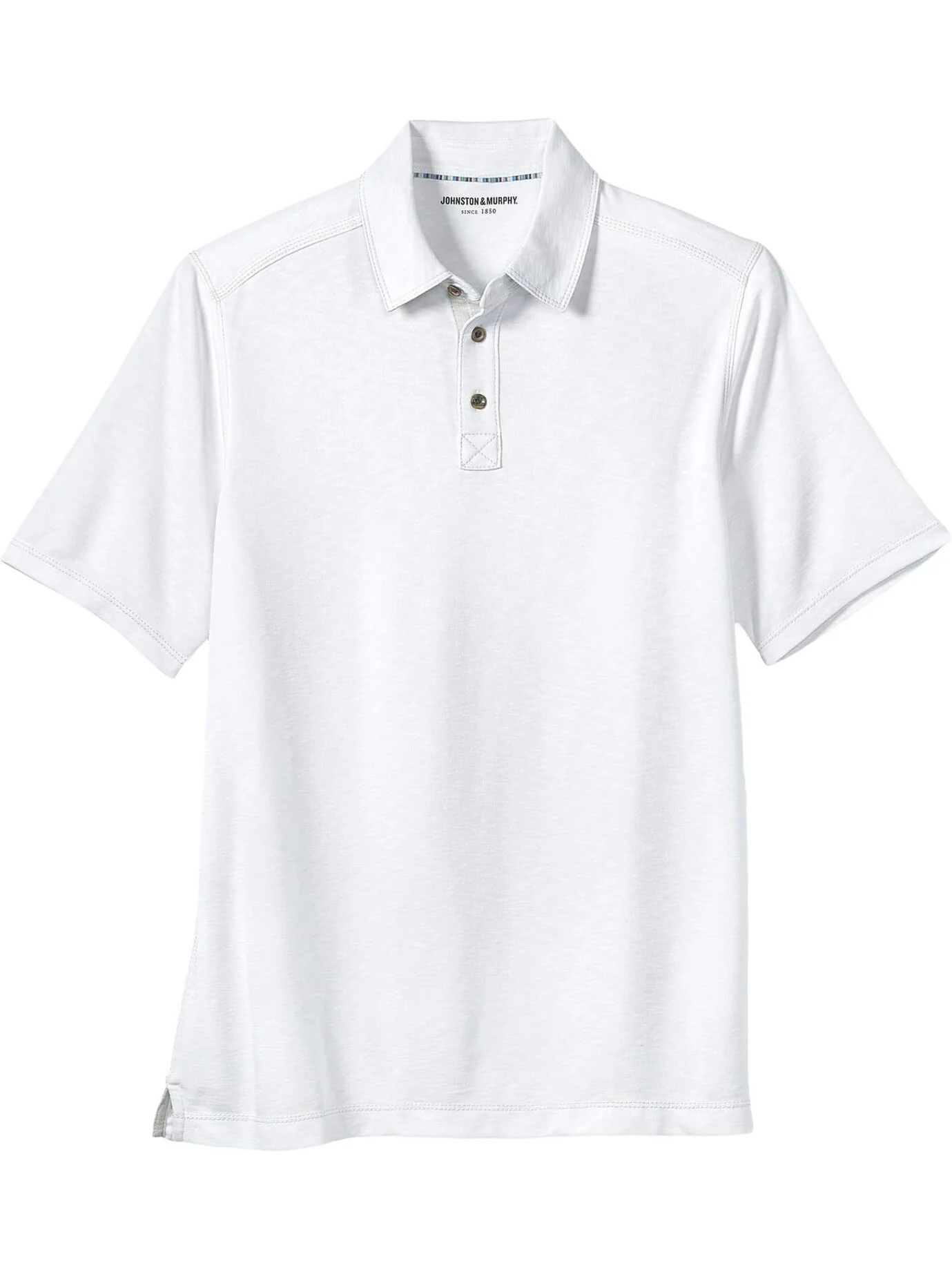 Рубашка-поло Vintage Slub Polo Johnston & Murphy — изображение 1 из 2, белый