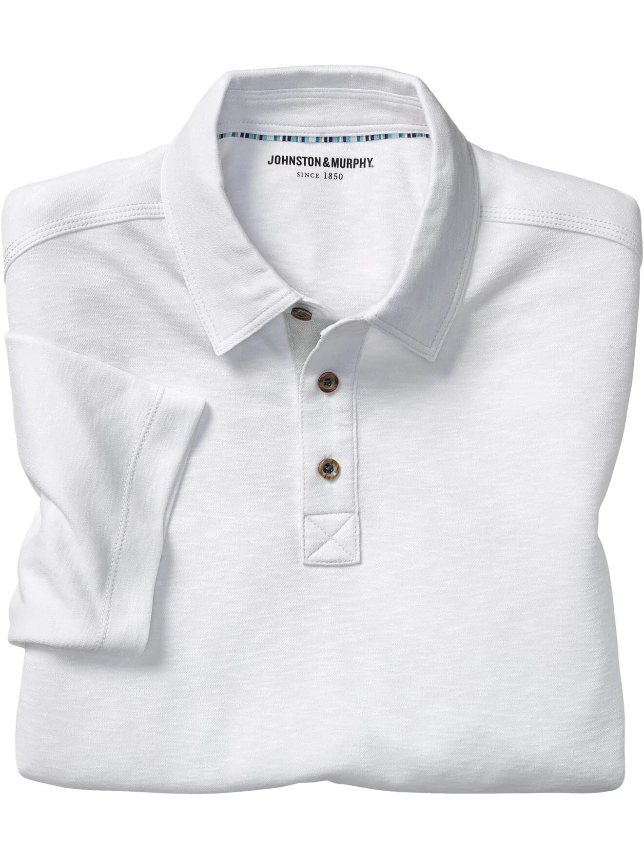 Рубашка-поло Vintage Slub Polo Johnston & Murphy — изображение 2 из 2, белый