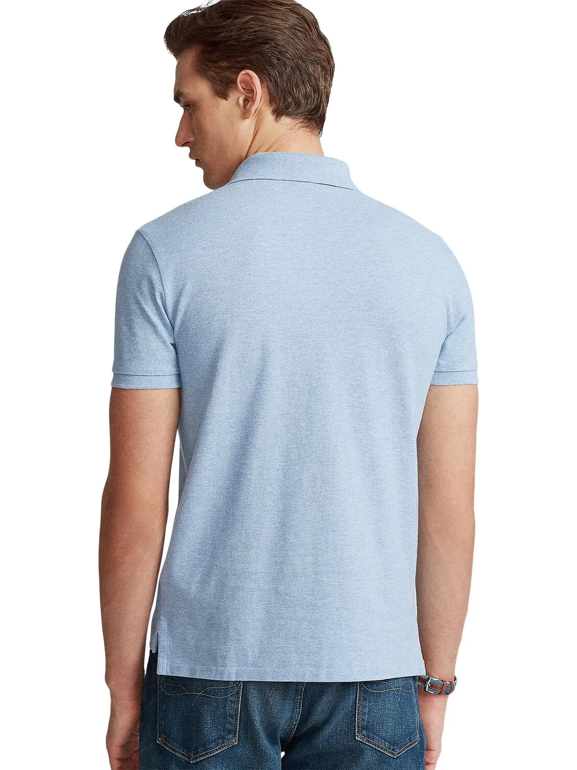 Рубашка-поло Custom Slim Fit Mesh Polo Polo Ralph Lauren — изображение 2 из 4, эвкалиптовый/серый