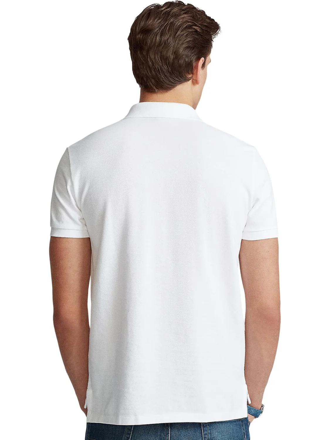 Рубашка-поло Custom Slim Fit Mesh Polo Polo Ralph Lauren — изображение 2 из 4, белый
