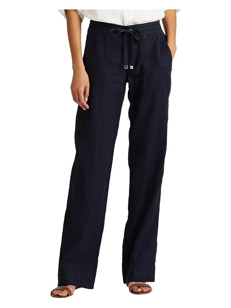 Брюки LAUREN Ralph Lauren Linen Wide-Leg — синий