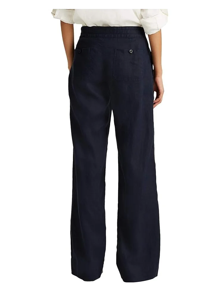 Брюки LAUREN Ralph Lauren Linen Wide-Leg — изображение 2 из 3, темно-синий