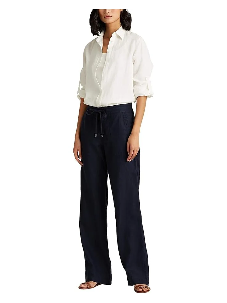 Брюки LAUREN Ralph Lauren Linen Wide-Leg — изображение 3 из 3, темно-синий