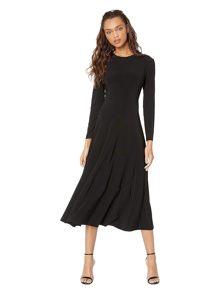Платье Norma Kamali Long Sleeve Flared — черный
