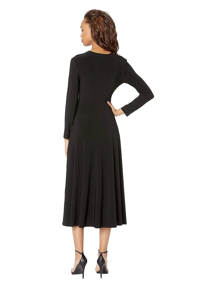 Платье Norma Kamali Long Sleeve Flared — изображение 3 из 3, черный