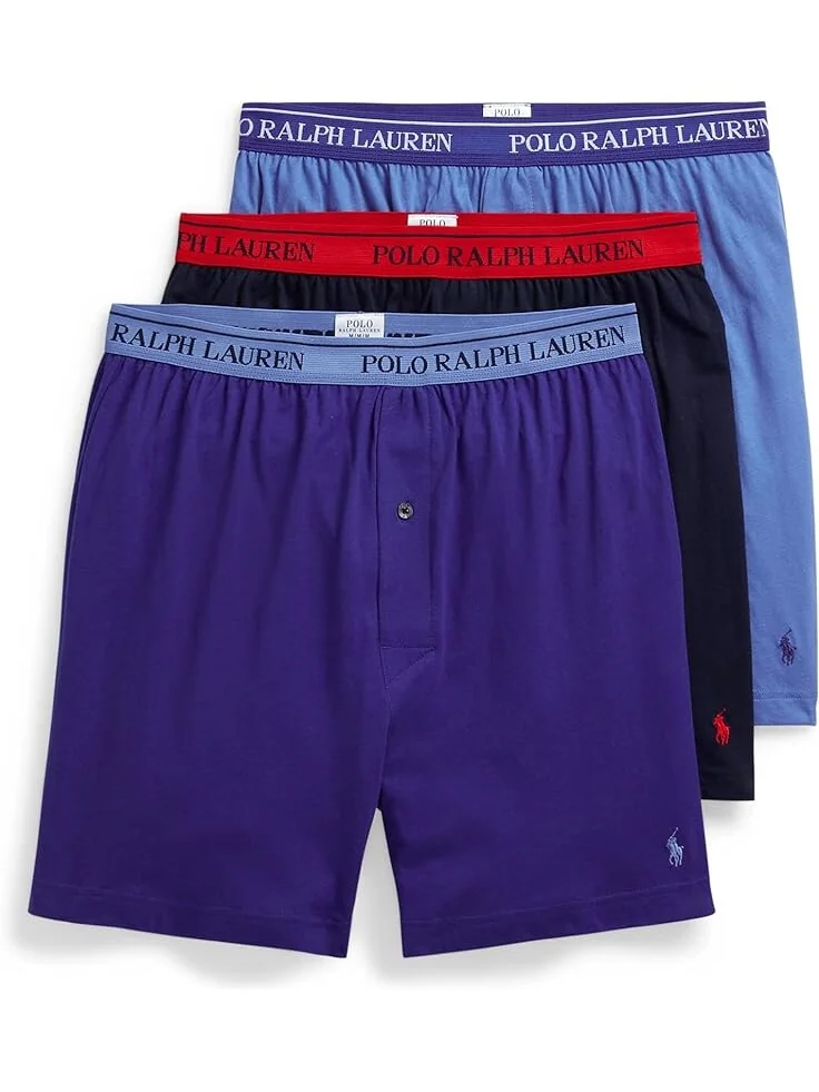 Боксеры Polo Ralph Lauren Classic Fit w/ Wicking 3-Pack Knits — синий