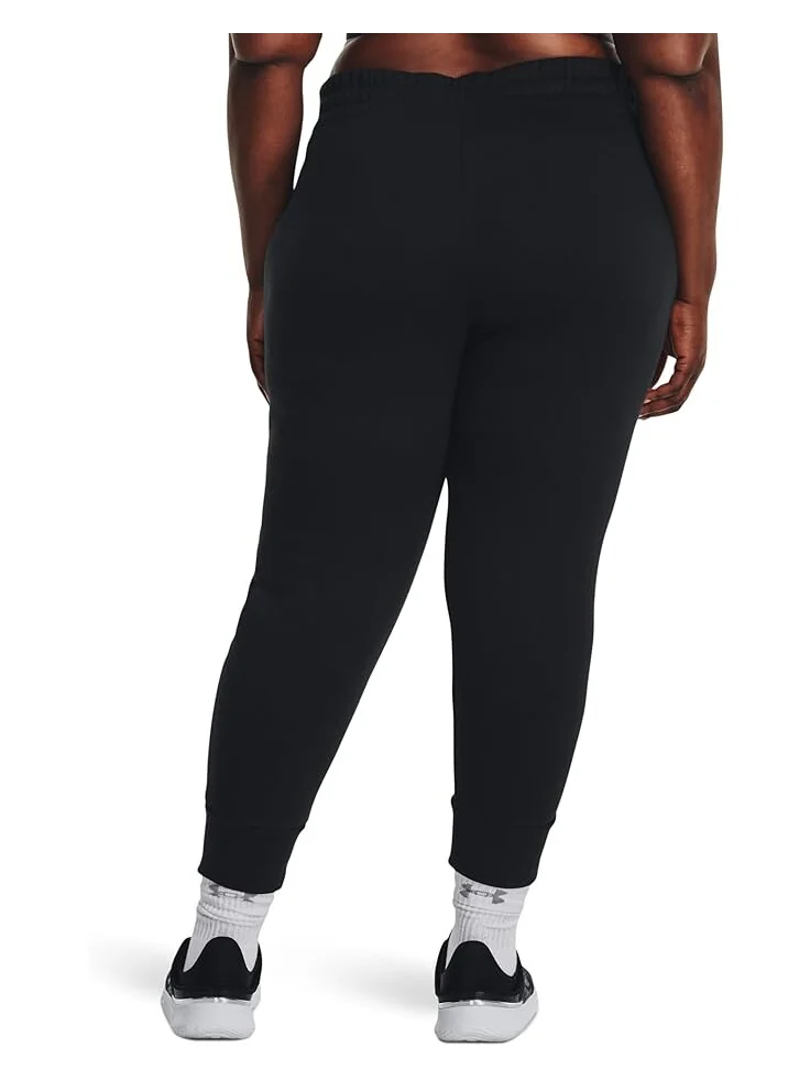 Джоггеры Under Armour Plus Size Rival Fleece — изображение 2 из 3, черный/белый