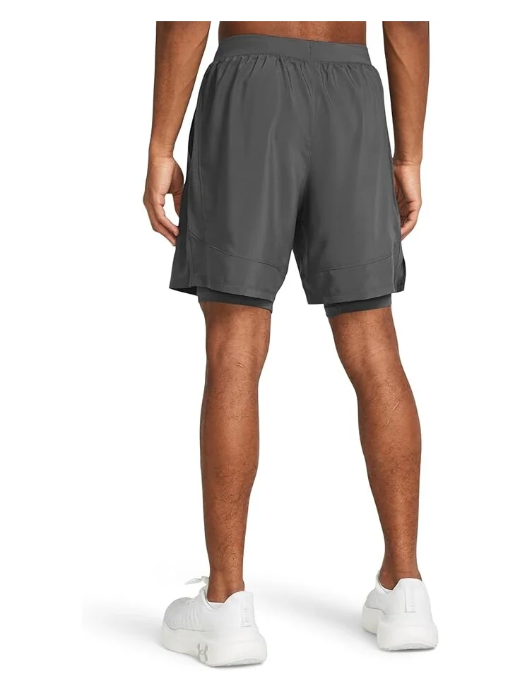 Шорты Under Armour Launch Run 7" 2-in-1 Shorts — изображение 2 из 3, каменный серый