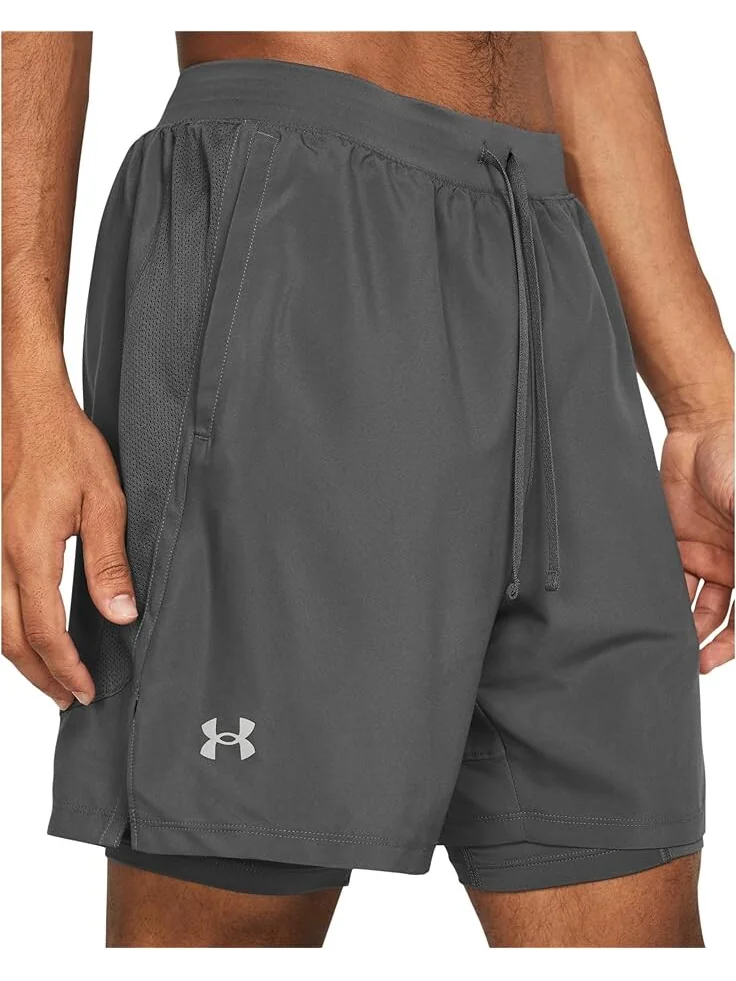 Шорты Under Armour Launch Run 7" 2-in-1 Shorts — изображение 3 из 3, каменный серый