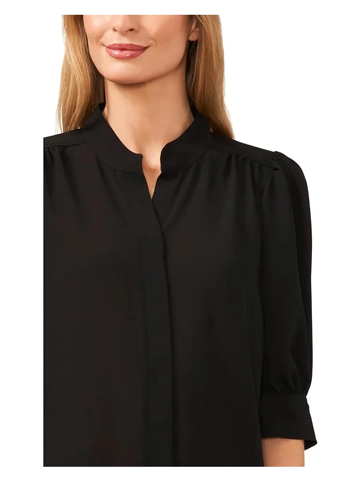 Блуза CeCe Elbow Sleeve Open Collar — изображение 3 из 3, насыщенный черный
