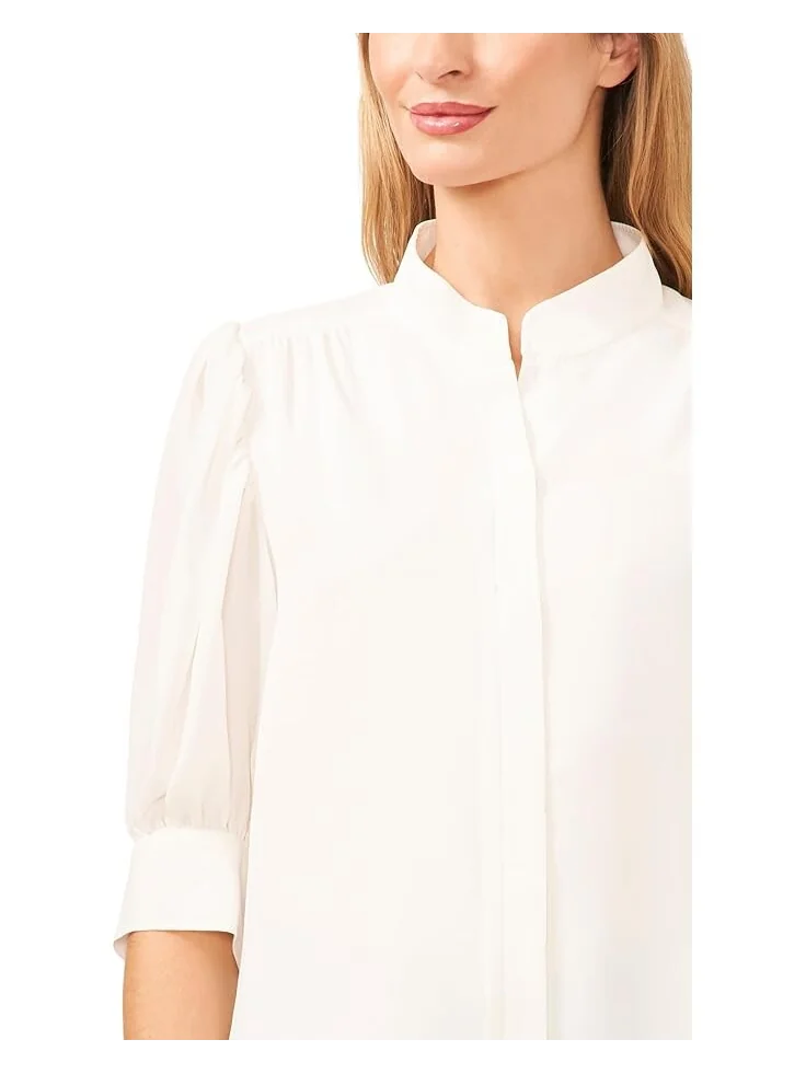 Блуза CeCe Elbow Sleeve Open Collar — изображение 3 из 3, слоновая кость