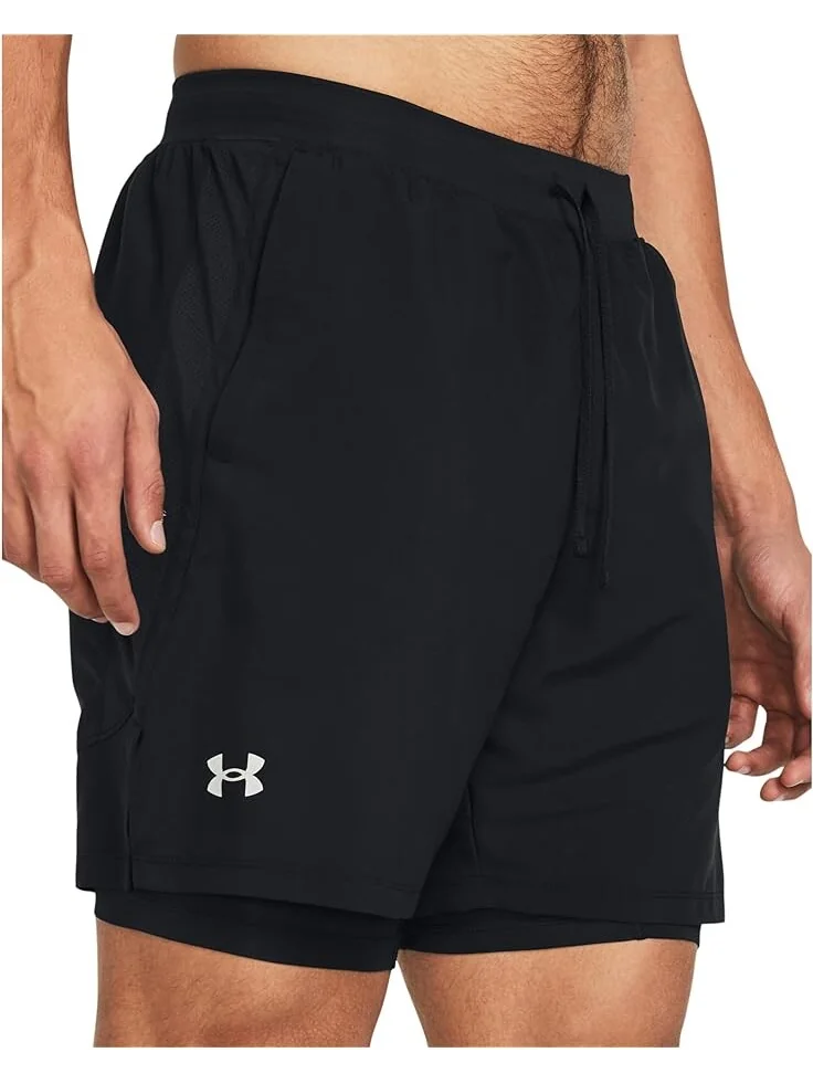 Шорты Under Armour Launch Run 7 Inch 2-in-1 — изображение 3 из 4, черный/черный