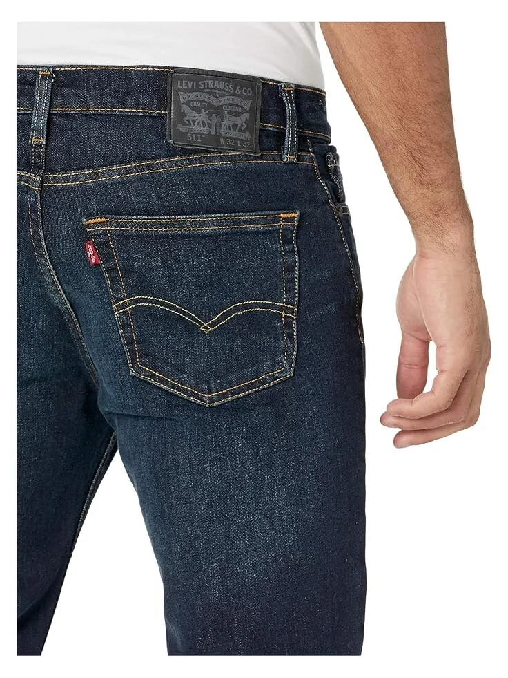 Джинсы Levi's Mens 511 Slim, классический темно-синий деним с легким эффектом поношенности — изображение 4 из 4, секуоя