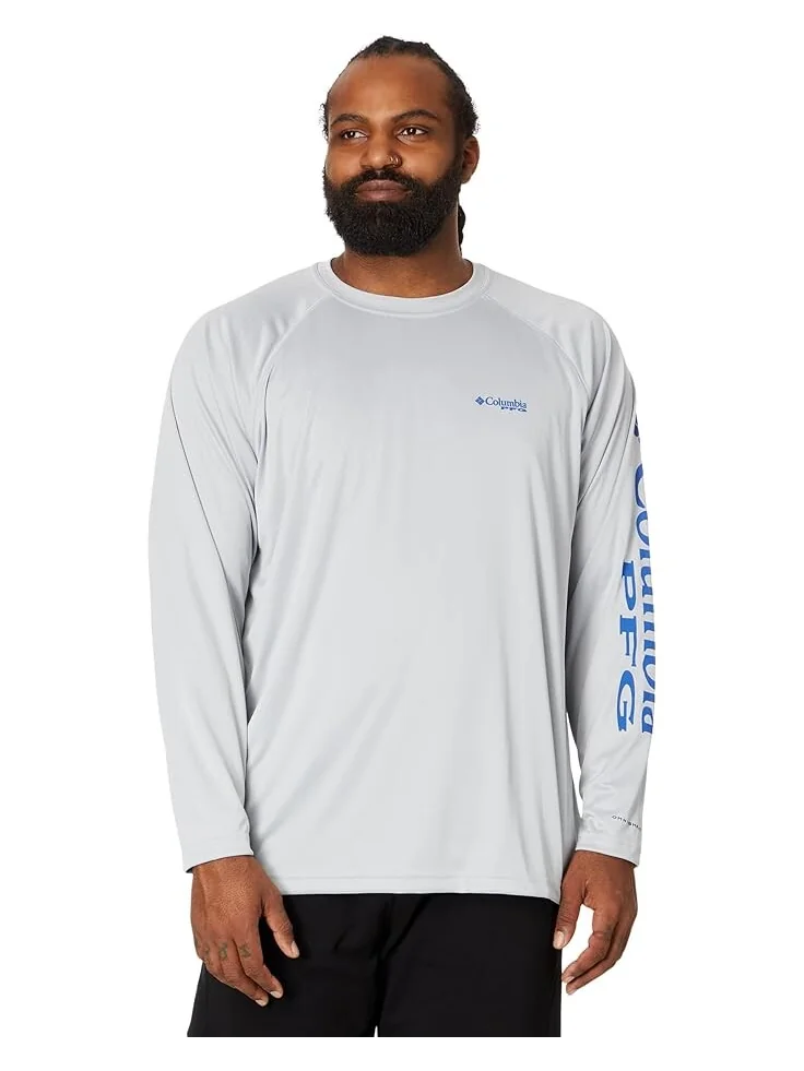 Рубашка Columbia Big & Tall Terminal Tackle L/S — изображение 1 из 4, серый/синий