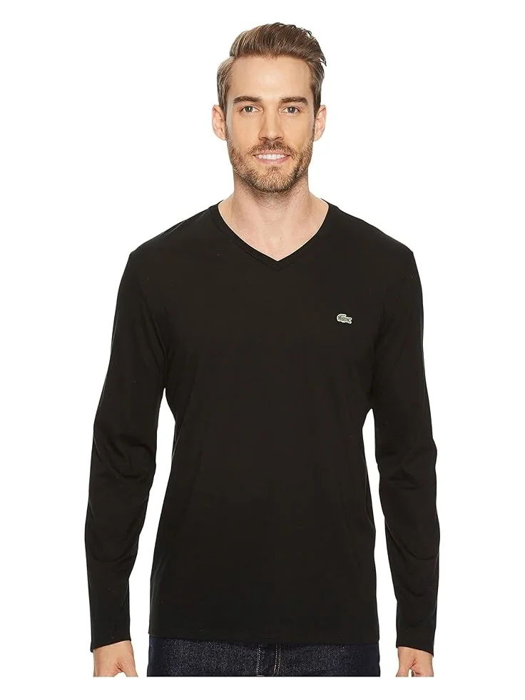 Футболка Lacoste Long Sleeve Pima Jersey V-Neck