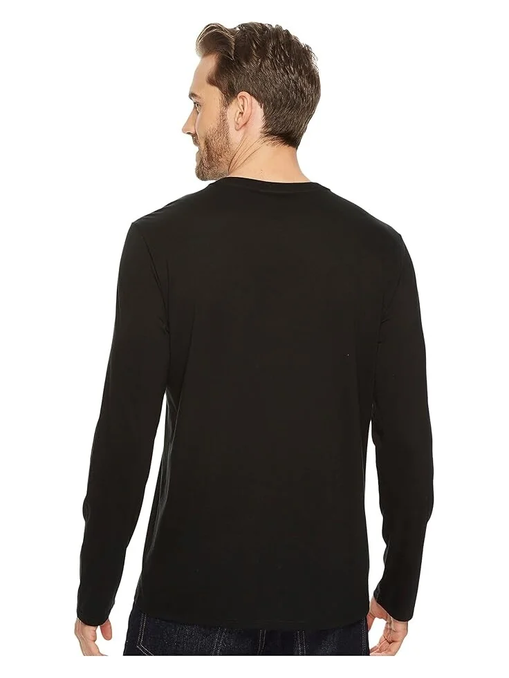 Футболка Lacoste Long Sleeve Pima Jersey V-Neck — изображение 3 из 4, черный