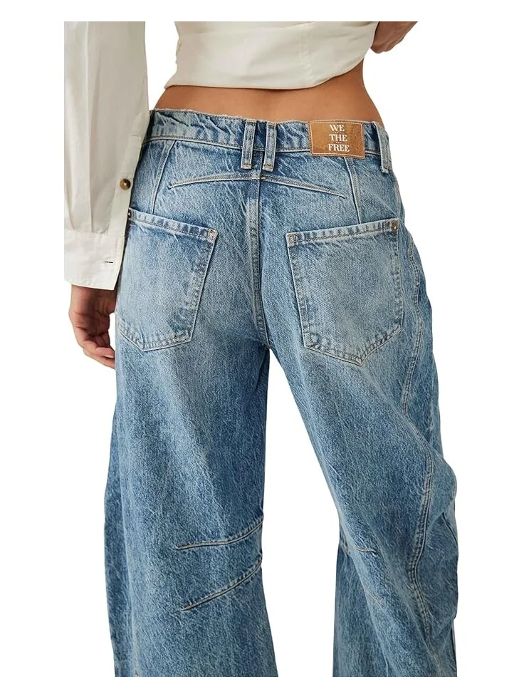 Джинсы Free People We The Free Good Luck Mid-Rise Barrel Jeans — изображение 3 из 4, светлый