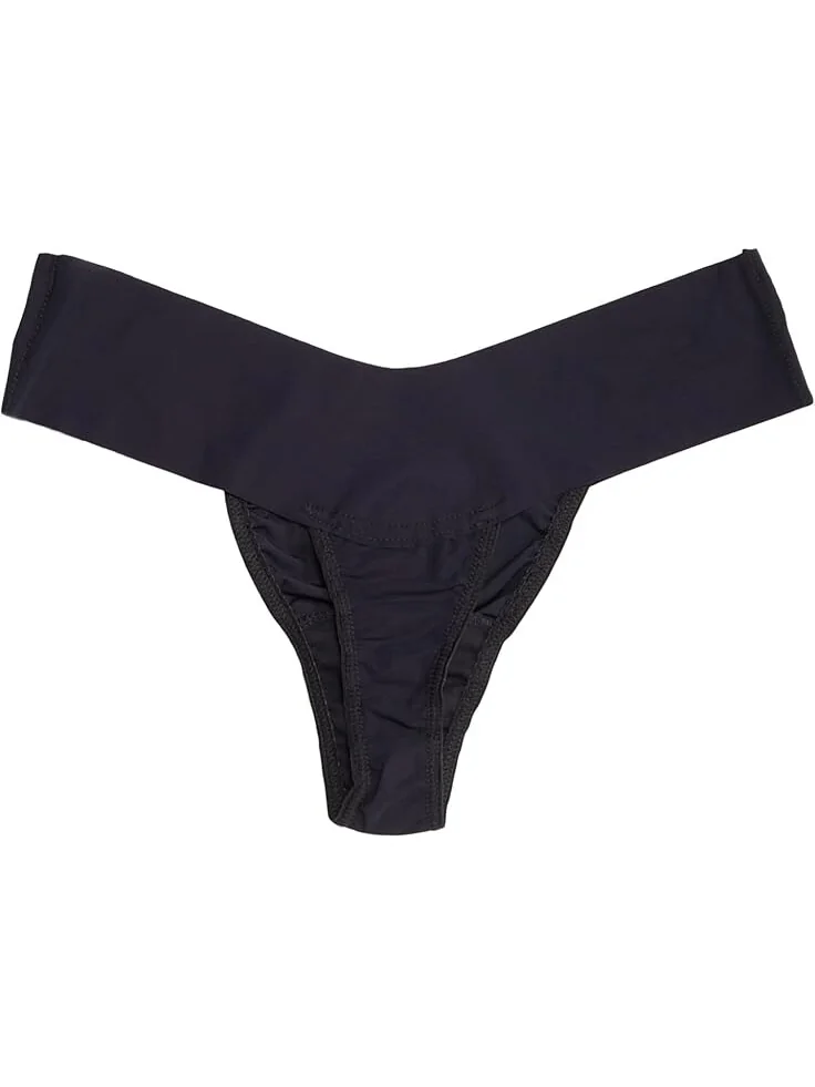 Стринги Hanky Panky BreatheSoft Natural Rise 3-Pack Thong — изображение 2 из 2, черный/черный/черный