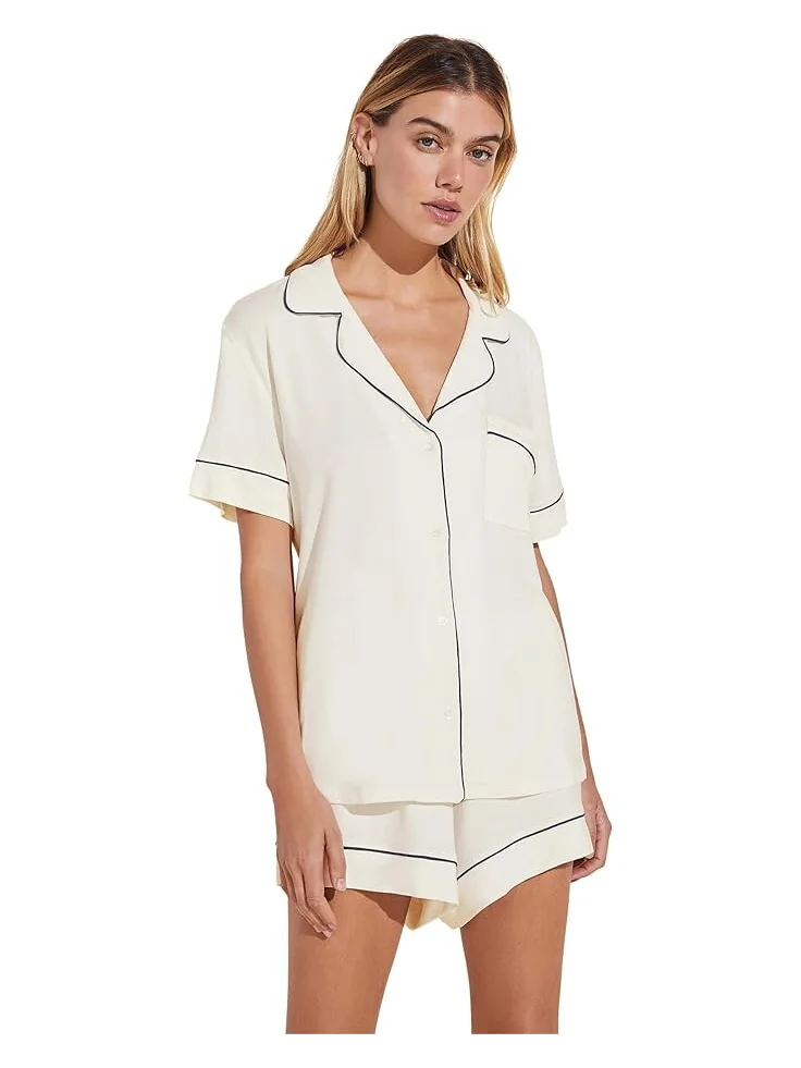 Пижама Eberjey Gisele Relaxed Short PJ Set — изображение 1 из 2, слоновая кость