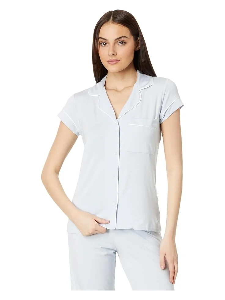 Пижама Eberjey Gisele - The Cropped Pajama Set — изображение 2 из 4, синий/слоновая кость