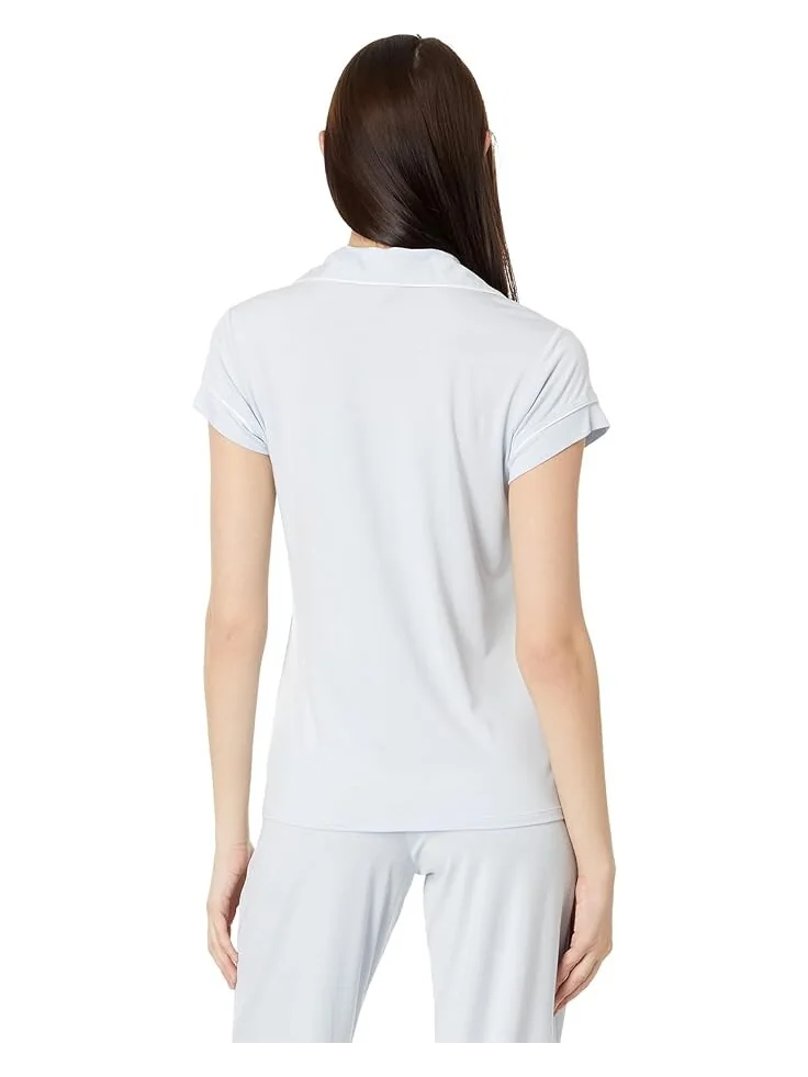 Пижама Eberjey Gisele - The Cropped Pajama Set — изображение 3 из 4, синий/слоновая кость