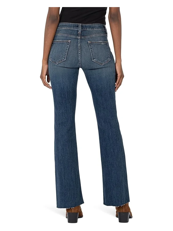 Джинсы KUT from the Kloth Stella High-Rise Fab Ab Flare W/Raw Hem, цвет Decent — изображение 2 из 3