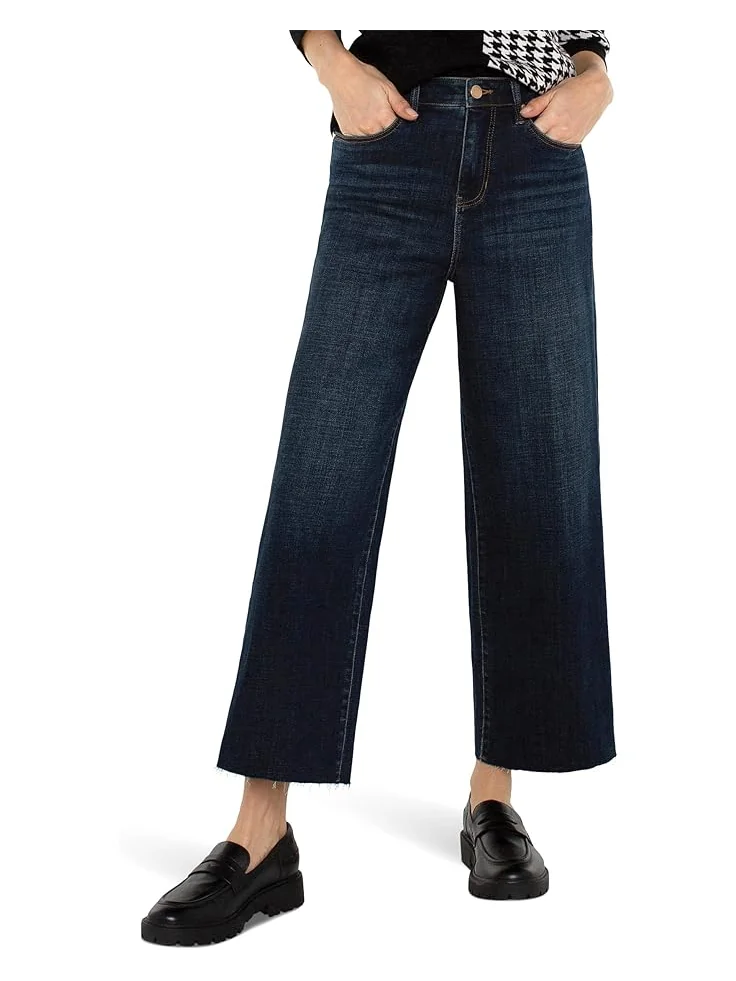Джинсы Liverpool Los Angeles Stride Crop Wide Cut Hem Hi-Rise Crosshatch Denim in Eastmoor, цвет Eastmoor