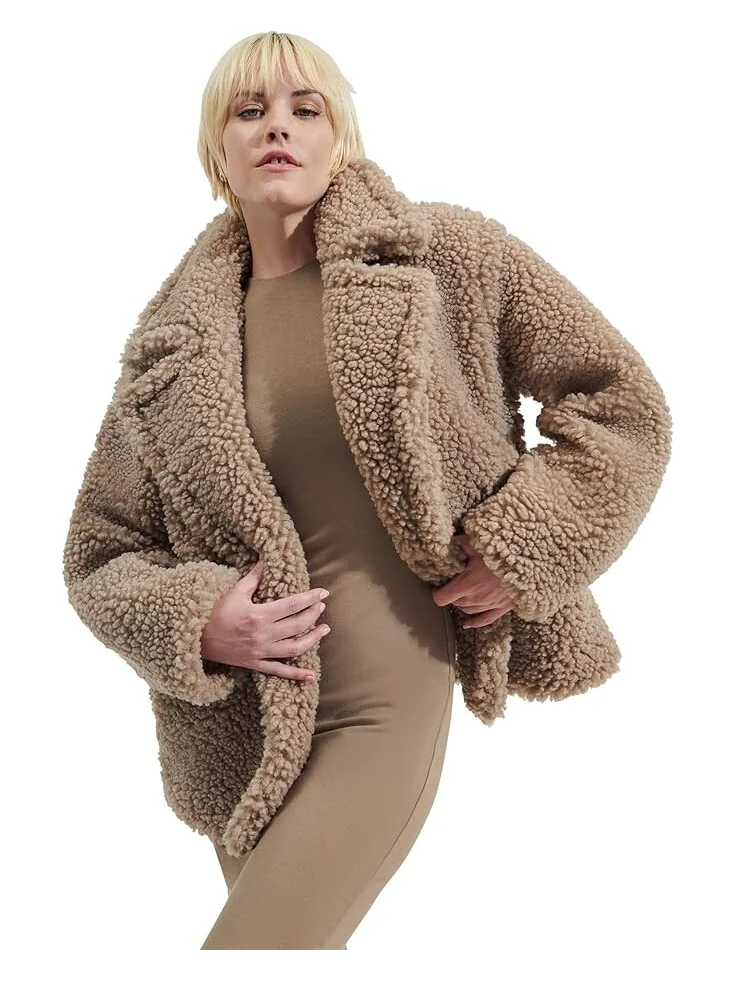 Пальто UGG Gertrude Short Teddy Coat, цвет Putty
