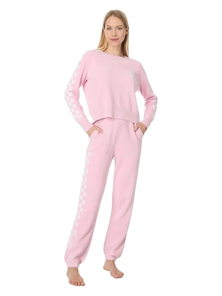 Брюки Barefoot Dreams CozyChic Ultra Lite Checkered Barbie Joggers — изображение 4 из 4, розовый