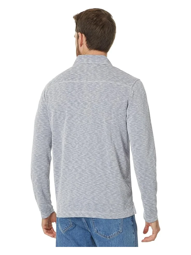 Поло Johnston & Murphy Vintage Slub Long-Sleeve Polo — изображение 2 из 4, синий