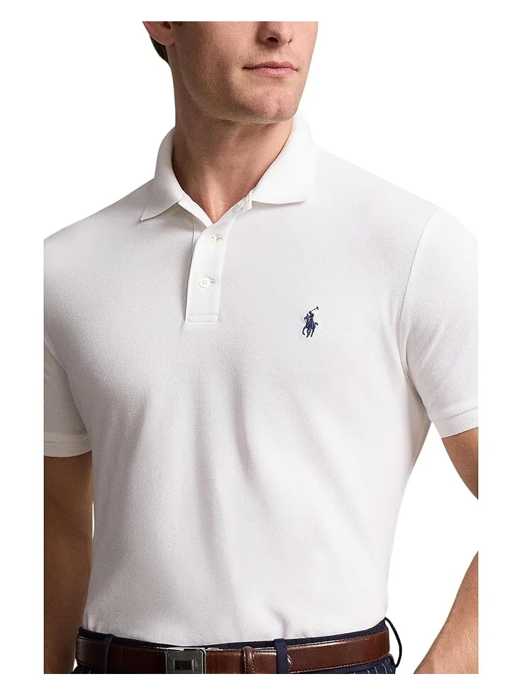Поло Polo Ralph Lauren Classic Fit Stretch Mesh Polo Shirt — изображение 3 из 4, белый
