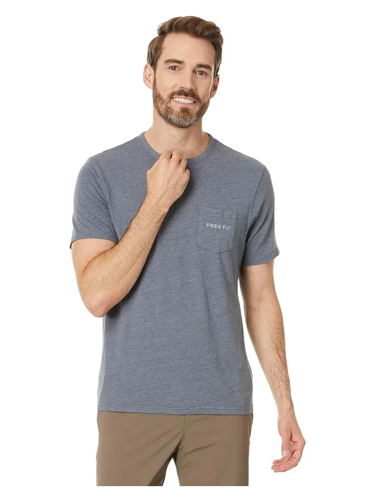 Футболка Free Fly Comfort On Pocket Tee, цвет Heather Storm Cloud — серый
