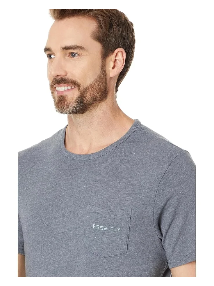 Футболка Free Fly Comfort On Pocket Tee, цвет Heather Storm Cloud — изображение 3 из 4