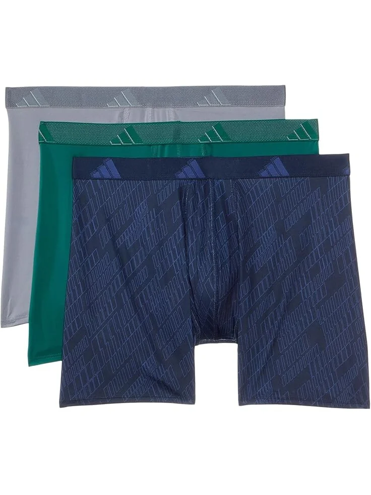 Боксеры adidas Athletic Fit Microfiber Boxer Brief Underwear 3-Pack