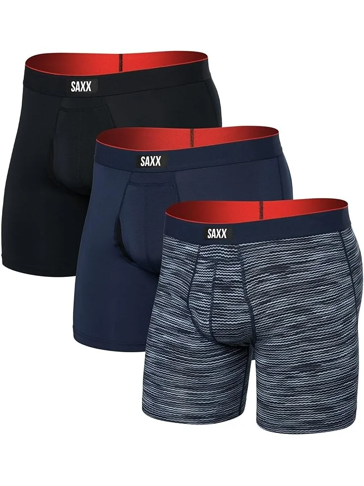 Боксеры SAXX UNDERWEAR Multi-Sport Mesh Boxer Brief Fly 3-Pack — изображение 1 из 1, темно-синий/черный
