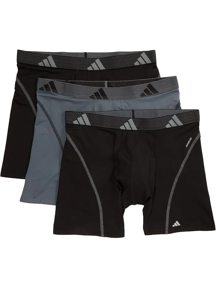 Боксеры adidas Performance Mesh Boxer Brief 3-Pack — изображение 1 из 1, черный/серый/черный