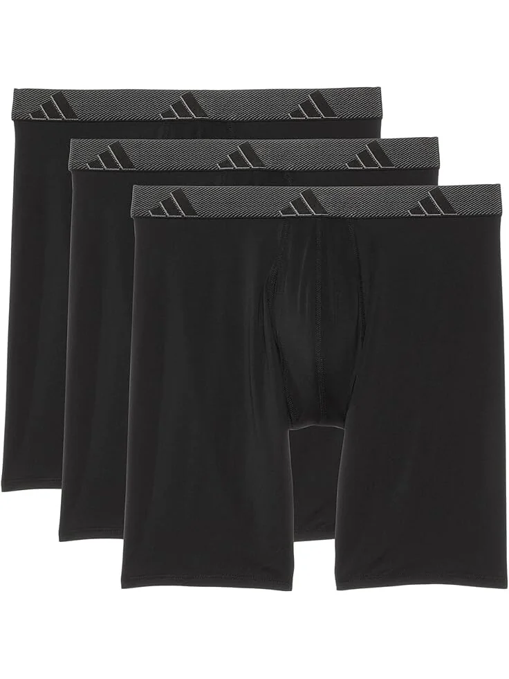 Боксеры adidas Athletic Fit Microfiber Long Boxer Brief Underwear 3-Pack