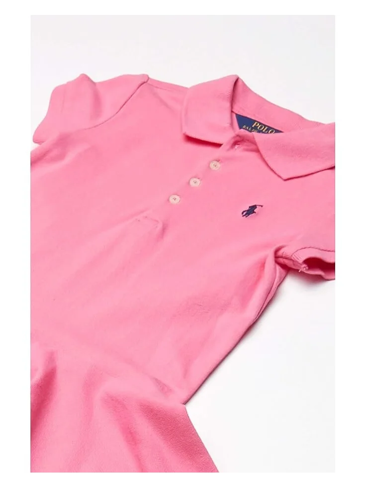 Платье Polo Ralph Lauren Kids Short Sleeve Polo Dress — изображение 3 из 4, розовый