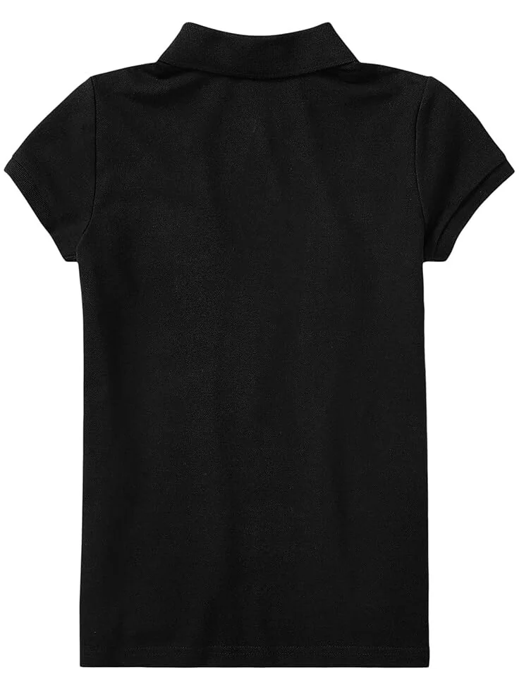 Поло Polo Ralph Lauren Kids Short Sleeve Mesh Polo Shirt — изображение 2 из 2, черный