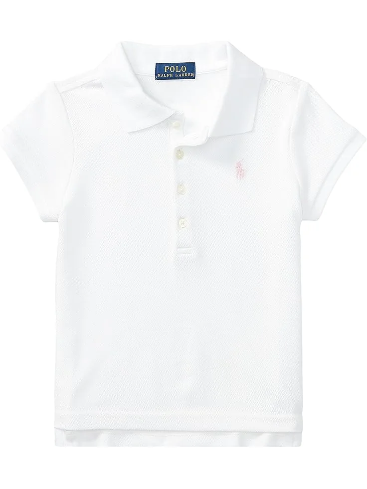Поло Polo Ralph Lauren Kids Short Sleeve Mesh Polo Shirt — изображение 1 из 2, белый