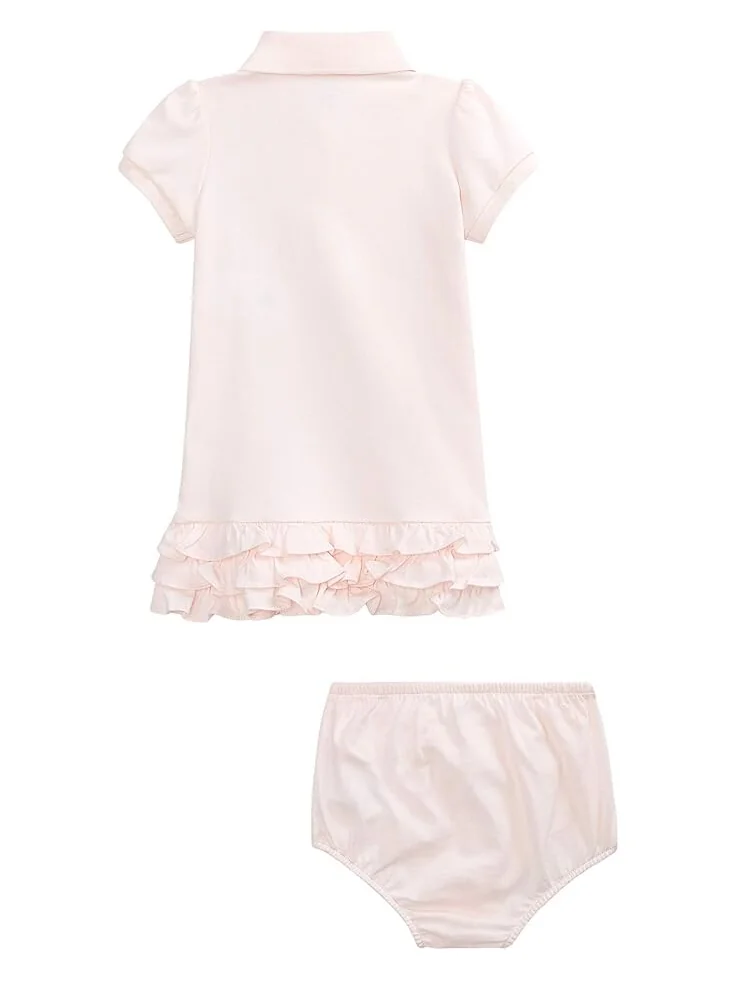 Платье Polo Ralph Lauren Kids Ruffled Polo Dress & Bloomer — изображение 2 из 2, розовый