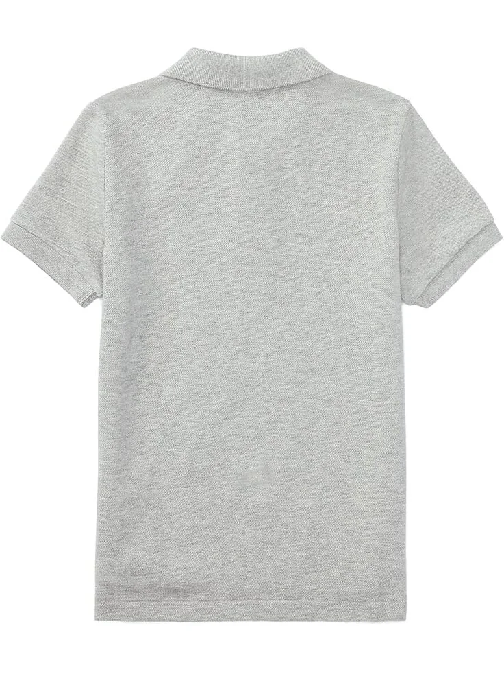 Поло Polo Ralph Lauren Kids Cotton Mesh Polo Shirt — изображение 2 из 2, серый