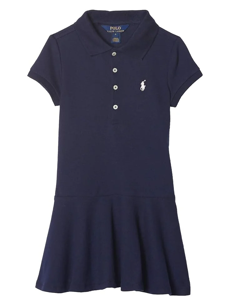 Платье Polo Ralph Lauren Kids Short Sleeve Polo Dress — изображение 1 из 3, темно-синий