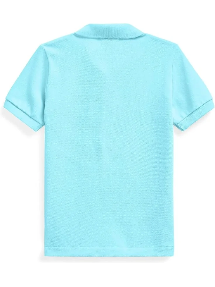 Поло Polo Ralph Lauren Kids Cotton Mesh Polo Shirt — изображение 2 из 2, бирюзовый