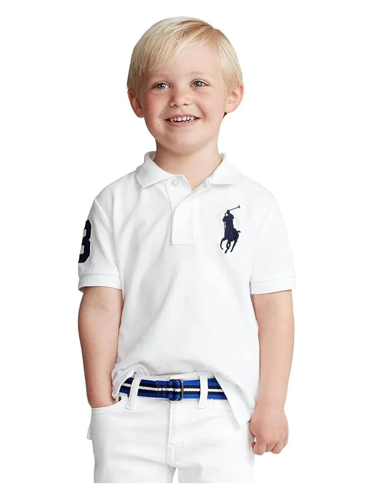 Поло Polo Ralph Lauren Kids Big Pony Cotton Mesh Polo Shirt — изображение 3 из 4, белый