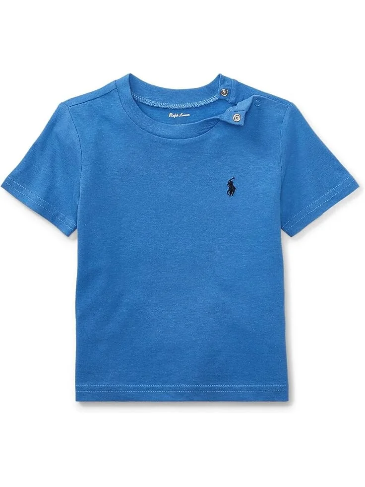 Футболка Polo Ralph Lauren Kids Cotton Jersey Crew Neck Tee — изображение 1 из 2, синий