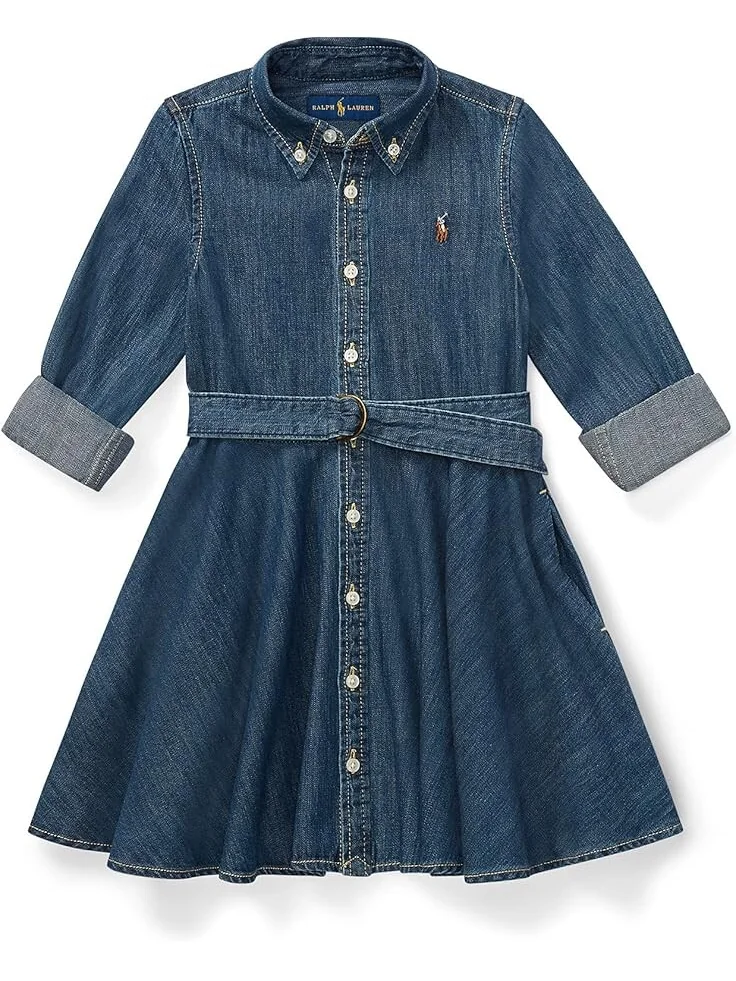 Платье Polo Ralph Lauren Kids Belted Cotton Denim Shirtdress