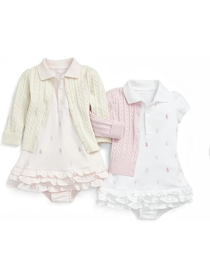 Платье Polo Ralph Lauren Kids Baby Girl's Ruffled Polo Dress & Bloomers Set — изображение 3 из 3, розовый