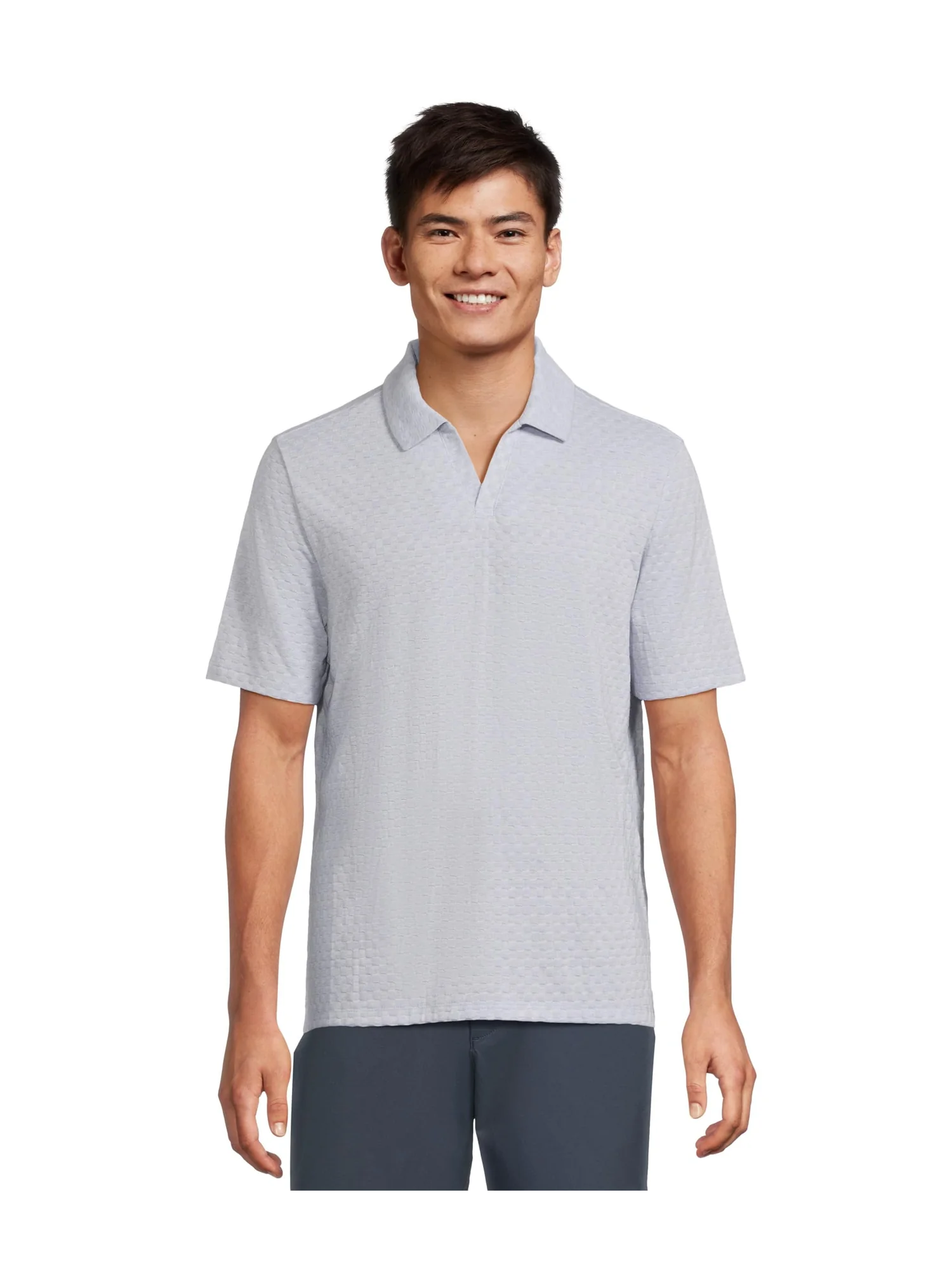 Поло Johnston & Murphy Basket Weave V-Neck Polo